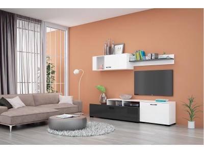 Σύνθετο Eva (λευκό στιλπνό \ ανθρακίτη στιλπνό)